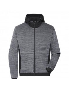 Men's Hybrid Hooded Jacket Synthetic Down Dupont Sorona James & Nicholson