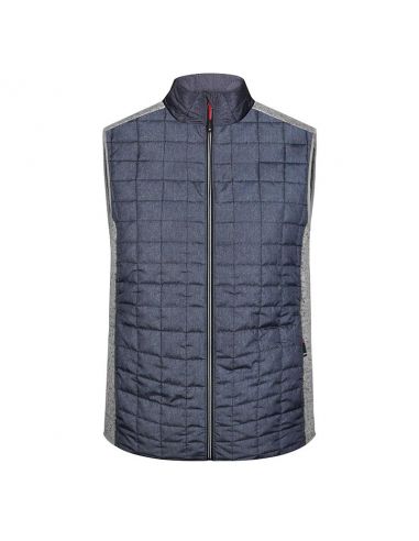 James & Nicholson Men's Hybrid Fleece Vest