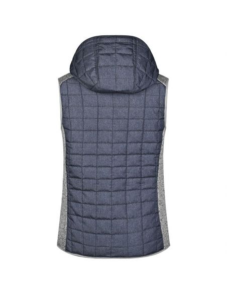 James & Nicholson Women's Hybrid Hooded Fleece Vest