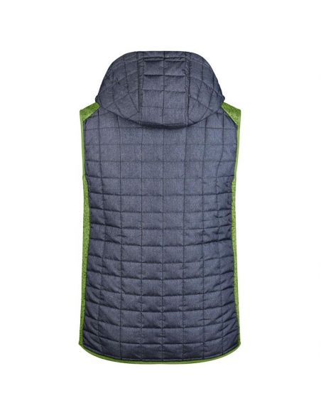 James & Nicholson Hybrid Hooded Fleece Vest