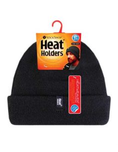 Men's Extra Warm Ribbed Lapel Beanie Heat Holders