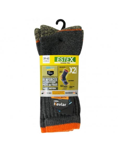 Set of 2 pairs of breathable and reinforced socks for men KEVLAR