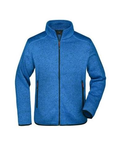 Men's Knitted Fleece Jacket with stand-up collarJames Nicholson