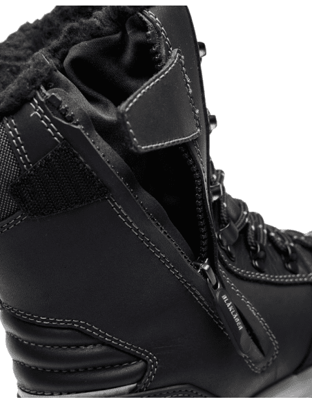 Chaussures d'hiver pour hommes Pu chaud semelle épaisse chaussures sécurité  résistant à l'usure Sports cj0808bk65bi Noir coton