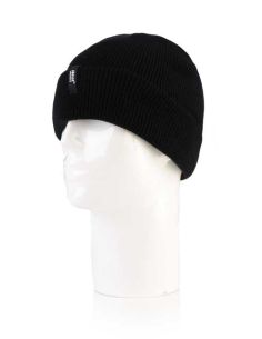 Men's Extra Warm Ribbed Lapel Beanie Heat Holders