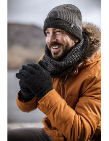 Ensemble Écharpe Longue Et Gants D'Hiver Polaire Pour Homme - Noir, Taille Unique - Chaud Et Confortable