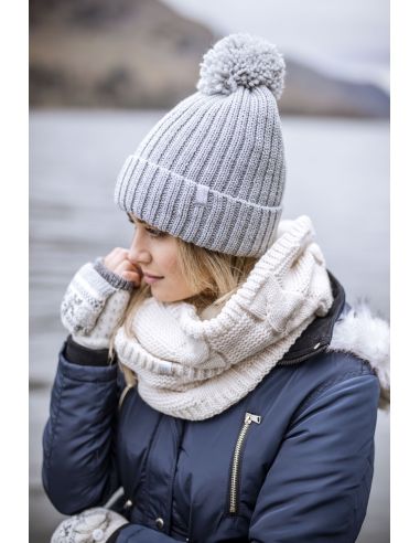 Bonnet en coton pour femme - Léger et doux - Chaud - Coupe-vent - Bonnet  tricoté - Tendance - Élégant - Pour l'hiver - Grosse maille