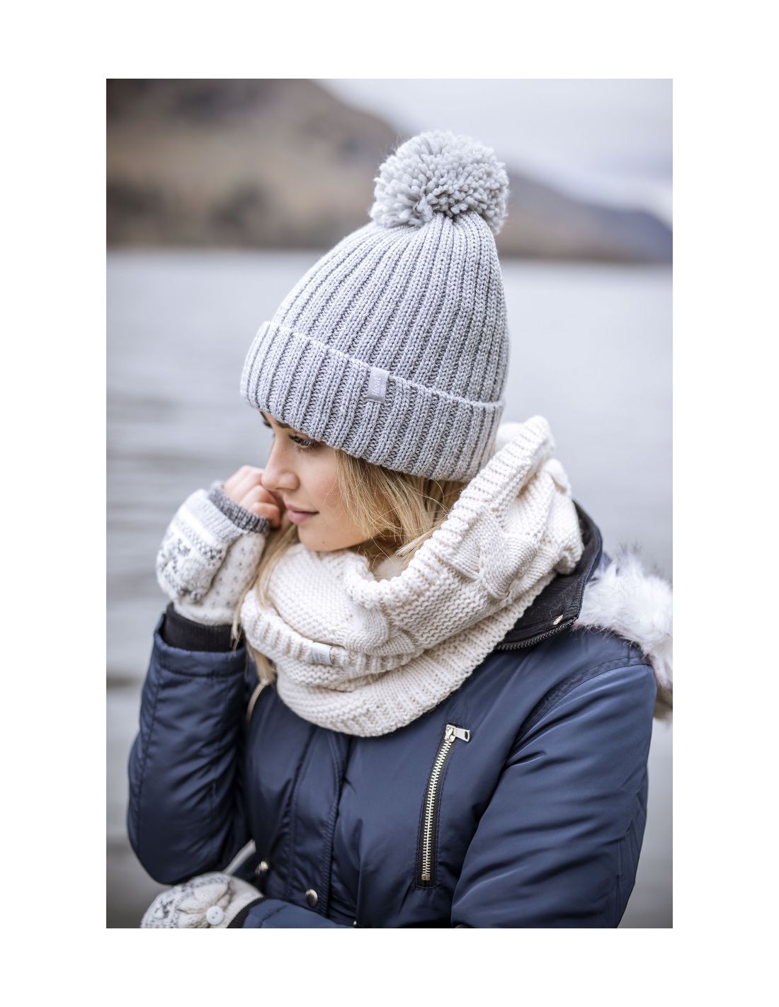 Acheter Bonnet d'hiver en polaire pour femme, écharpe, chaud, respirant,  tricoté en laine, Double couche, casquette de Protection