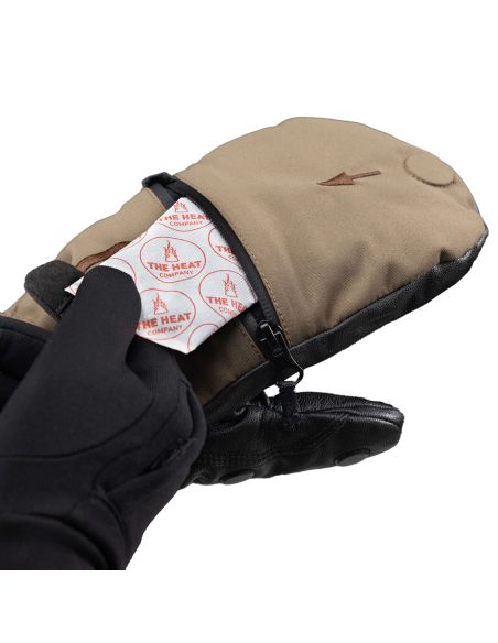 Moufle Unisexe chauffantes Convertible avec sous gant tactile intégré et chaufferettes