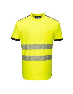 Cotton T-Shirt with Pocket and Segmented Stripes EN20471 Class 2 T181 Portwest 2