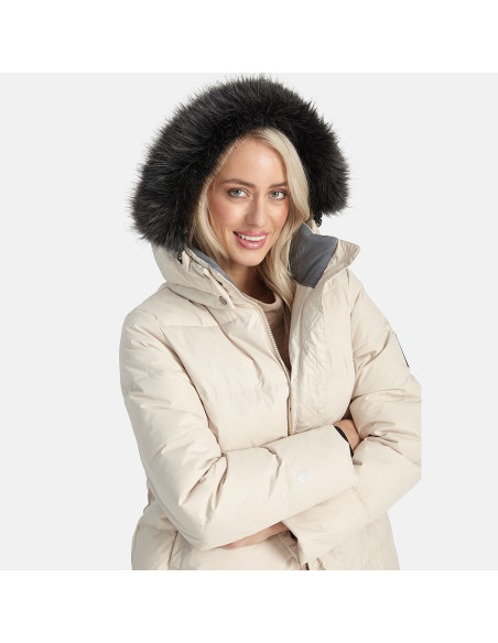 Manteau long Femme Blanc cassé