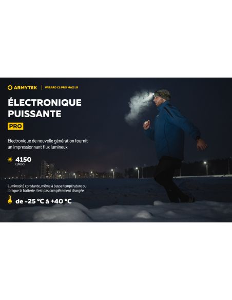 Lampe frontale Armytek Wizard C2 Pro Max LR – Lumière Blanche & Longue Portée