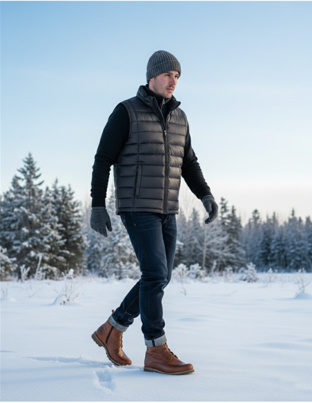 Chaussures d'Hiver Cuir et Laine Naturelle Homme Anfibio Renzo