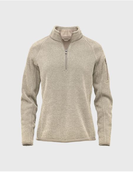 Beige Pull femme Avalante ¼-zip Stormtech finition ultra-douce &amp; confort soigné