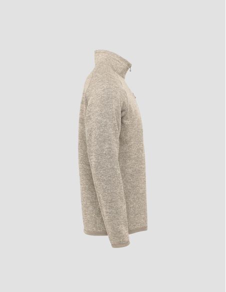 Beige Pull homme Avalante ¼-zip finition ultra-douce &amp; confort soigné