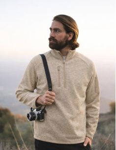 Beige Pull homme Avalante ¼-zip finition ultra-douce &amp; confort soigné 2