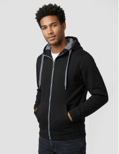 James & Nicholson Men's Fleece Lined Hooded Sweatshirt 385g/sqm 2