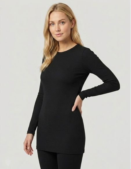 Women's long thermal top Heat Holders – Black -20°C – Warm winter look