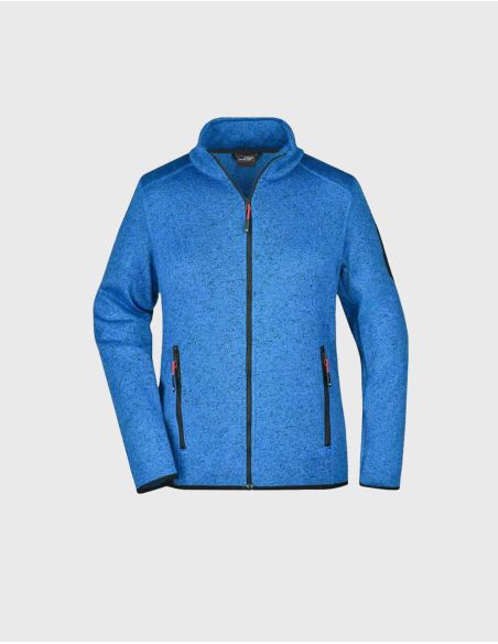 Ladies' Knitted Fleece Jacket with stand-up collar James Nicholson
