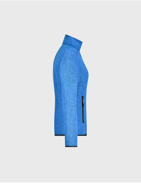 Ladies' Knitted Fleece Jacket with stand-up collar James Nicholson