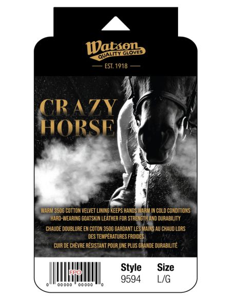Gant d'hiver cuir de cerf fendu doublure Sherpa – Watson Gloves Crazy Horse 9590