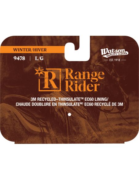 Winter Glove Waterproof Full-Grain Dryhide Goatskin Velour Lined – Watson Gloves Crazy Horse Grain 9594 – −20 °C / −4 °F