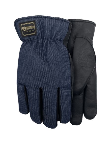Gant d'hiver équestre dos denim cuir de chèvre Dryhide – Watson Gloves Range Rider 9478