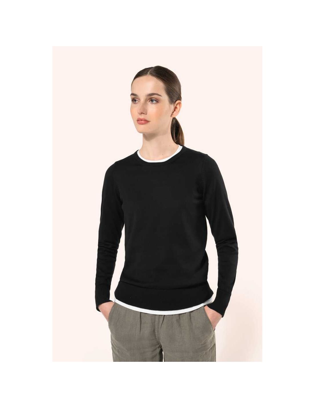 Women's Crew-Neck Supima Cotton Jumper Fully-Fashioned