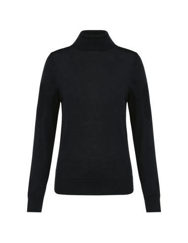 Pull col roulé Femme laine mérinos fully-fashioned