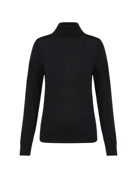 Pull col roulé Femme laine mérinos fully-fashioned