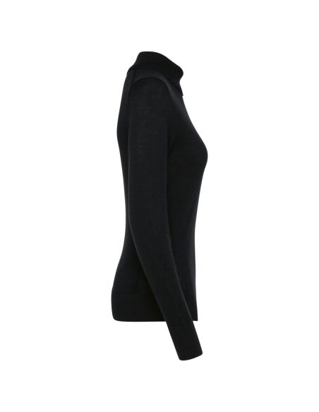 Pull col roulé Femme laine mérinos fully-fashioned