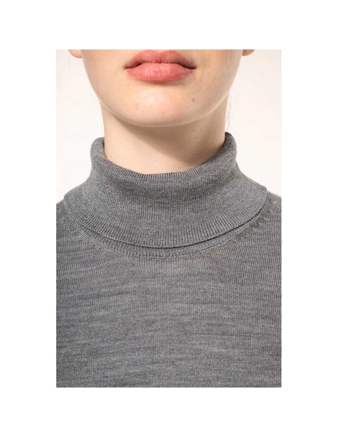 Pull col roulé Femme laine Mérinos fully-fashioned