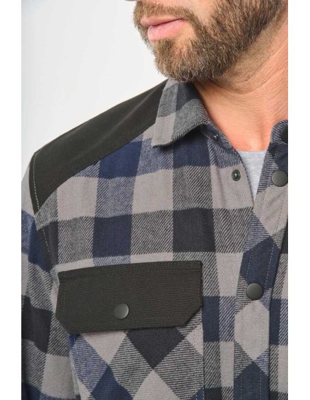 Chemise à carreaux Homme coton sergé