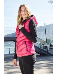 Hooded down bodywarmer Woman James & Nicholson