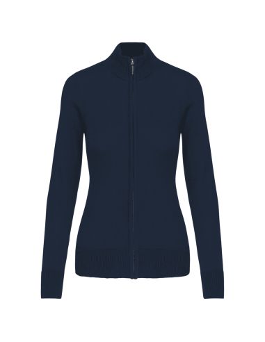 Cardigan zippé Femme col cheminée