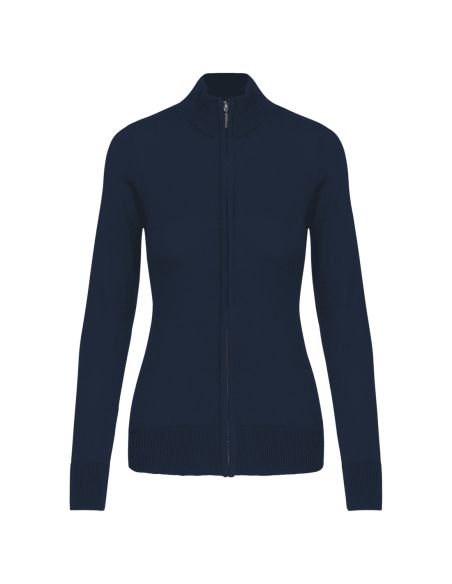 Cardigan zippé Femme col cheminée
