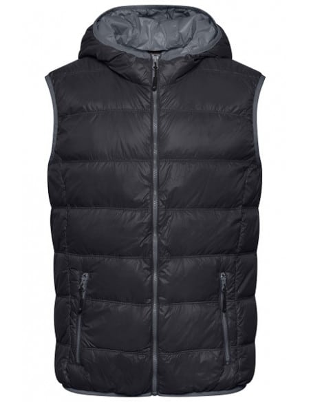 Men's Down Hooded Bodywarmer James & Nicholson