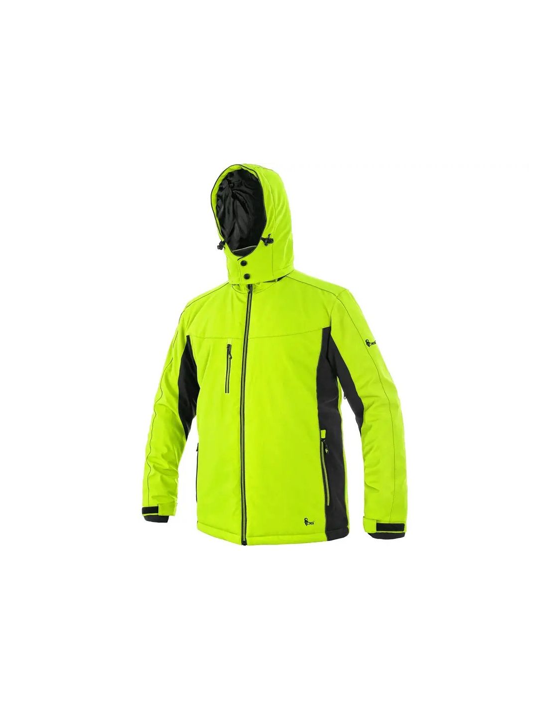 Veste softshell matelassée homme CXS Vegas, capuche amovible et zips d'aération