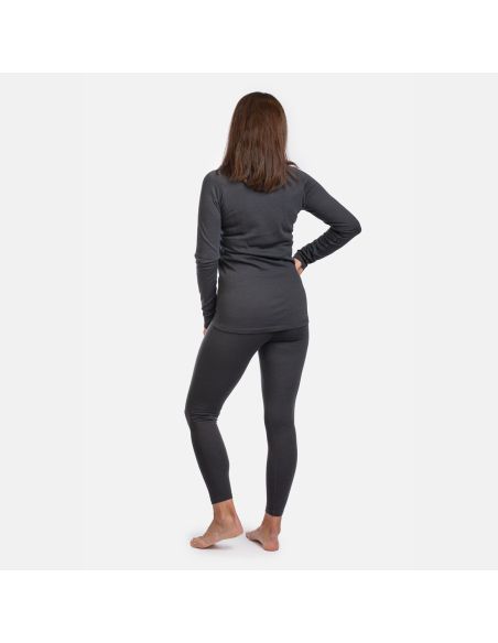 Ensemble maillot/caleçon mérinos	Femme	KIMI Gris foncé