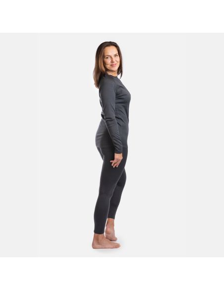 Ensemble maillot/caleçon mérinos	Femme	KIMI Gris foncé