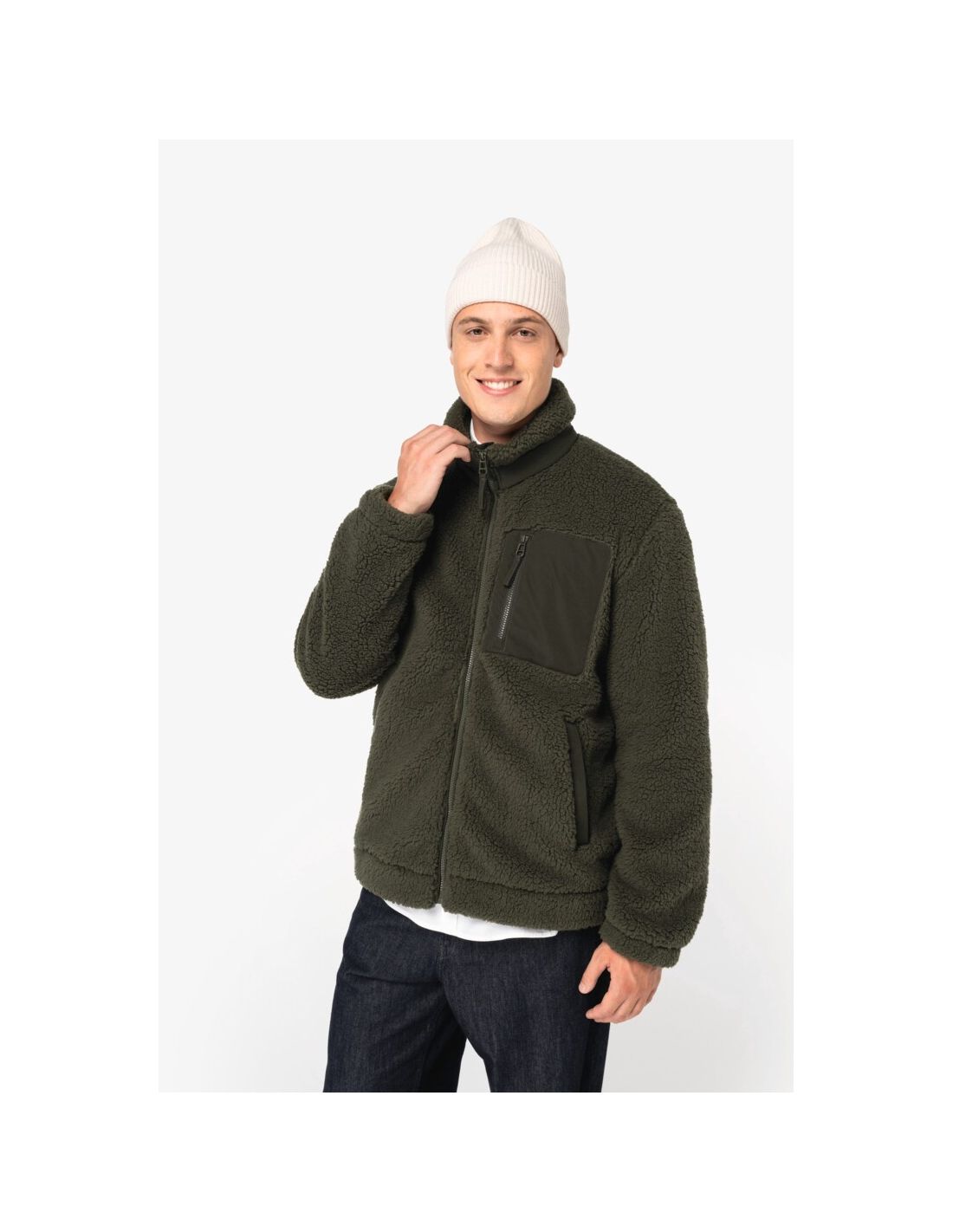 Recycled polyester sherpa jacket Native Spirit NS604 - Cold −10 °C / 14 °F