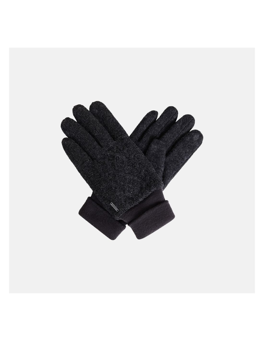 Men's knitted winter gloves Esko Huppa - wool and plush lining, touchscreen thumb and index
