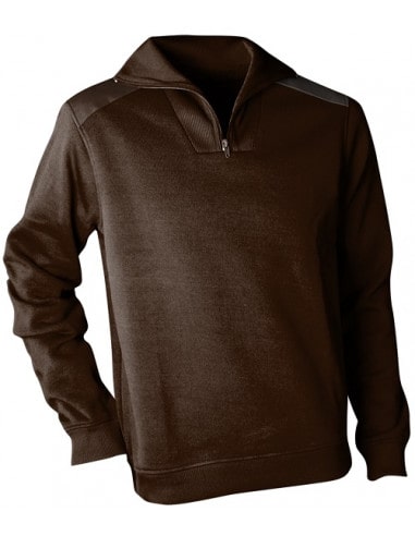 Men's fleece sweater with high collar and zipper