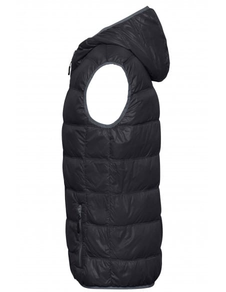 Men's Down Hooded Bodywarmer James & Nicholson