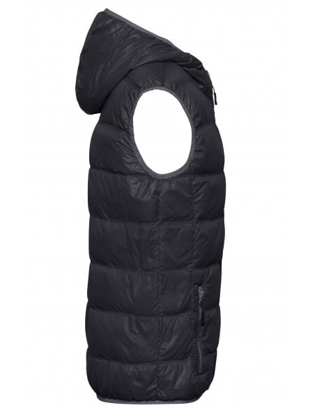 Men's Down Hooded Bodywarmer James & Nicholson