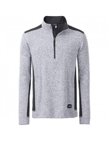 VESTE POLAIRE DE TRAVAIL UNISEXE TRICOT&Eacute;E STRONG 1/4 ZIP 280 g/m&sup2; -15&deg;C &mdash; JAMES & NICHOLSON JN864