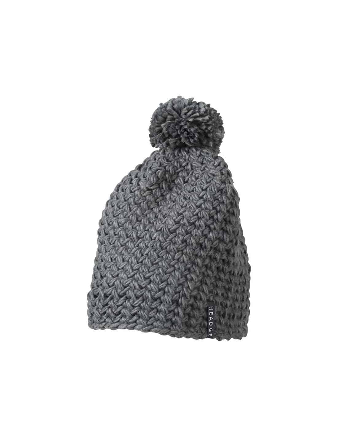 Bonnet femme pompon BH1 grosse maille double polaire hiver