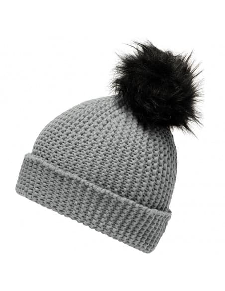 Knitted hat with pompon