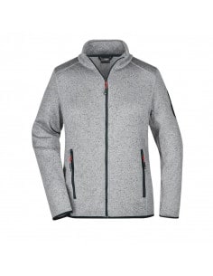 Ladies' Knitted Fleece Jacket with stand-up collar James Nicholson