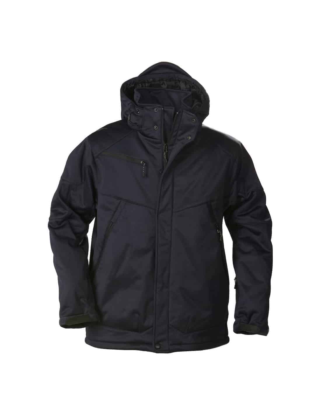 Lined Softshell Winter Jacket with Removable Hood for Men
